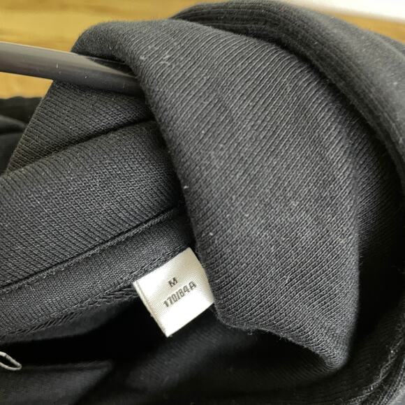 Han Kjoberhavn Black Hoodie Sweatshirt Medium Mens White Logo Pullover Heavy - Picture 9 of 10